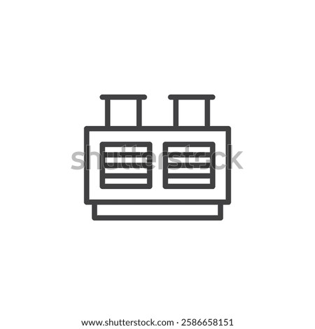 Chiller System Chiller System line icon. linear style sign for mobile concept and web design. Industrial cooling unit outline vector icon. Symbol, logo illustration. Vector graphics