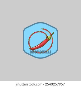  Chilli badge logo vector graphic illustration on background