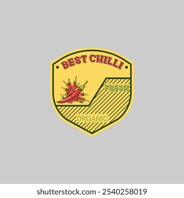  Chilli badge logo vector graphic illustration on background