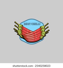  Chilli badge logo vector graphic illustration on background