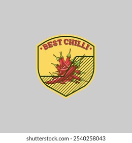  Chilli badge logo vector graphic illustration on background
