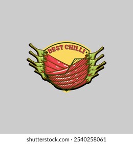  Chilli badge logo vector graphic illustration on background