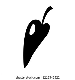 Chilli, bell pepper icon vector isolated on white background, logo concept of pepper sign on transparent background, filled black symbol