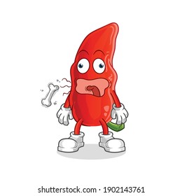 mascota chile burp. vector de dibujos animados