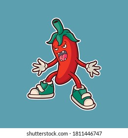 Pegatina vectora de iconos de dibujos animados de Chile