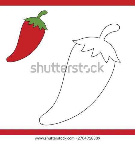 Chilli Copy Colour worksheet for kids