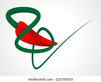 The chilli design for logo and icon
