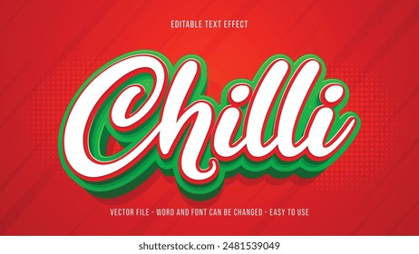 Chilli editable text effect, editable text 3d style