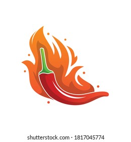 Chilli Fire Logo Template Design Vector