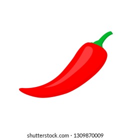 Chilli fire pepper. Flamed spicy pepper pod, burning red peppers icon, isolated on white background