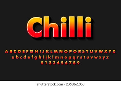 Chilli Font Effect For Hot Food