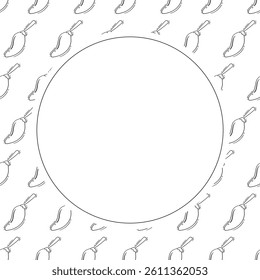 chilli frame. doodle chilli circle frame. hand drawn chilli frame background. chilli background