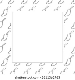 chilli frame. doodle chilli square frame. hand drawn chilli frame background. chilli background