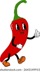Chilli Hot Retro Vintage Cartoon