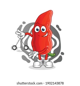 chilli  hypnotizing cartoon. cartoon mascot vector