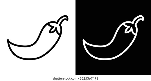 Chilli icon concept stroke on white background
