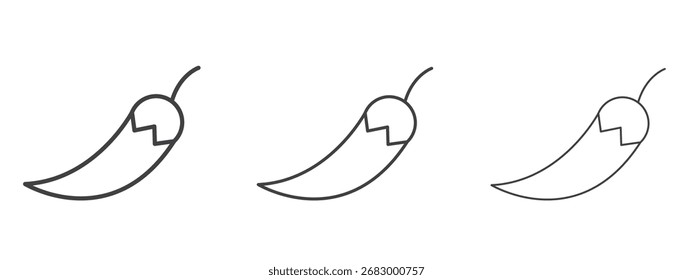 Chilli icon - editable stroke vector illustration