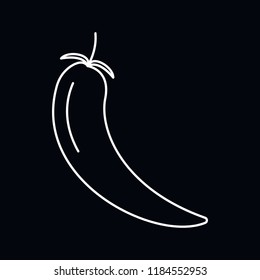 Chilli icon. Outline illustration of Chilli vector icon for web and advertising isolated on black background. Element of culture and traditions