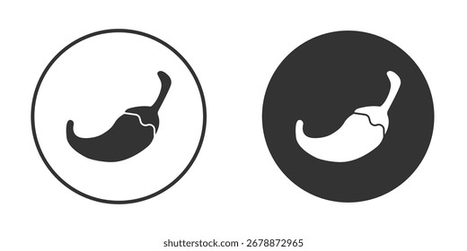 Pictograma do ícone chili. Ilustração de contorno de vetor isolada em fundo branco.