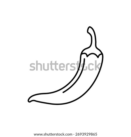 Chilli icon. Simple outline style. Pepper, spicy, chili, hot, jalapeno, spice, chile, paprika, food concept. Thin line symbol. Isolated design.