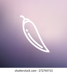 Chilli icon thin line for web and mobile, modern minimalistic flat design. Vector white icon on gradient mesh background.