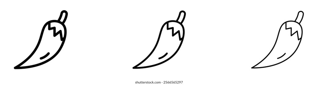 Chilli icon in tree different line stroke sizes.