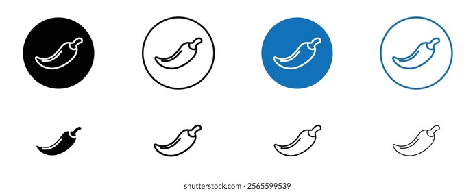 Chilli icons in black and blue colors
