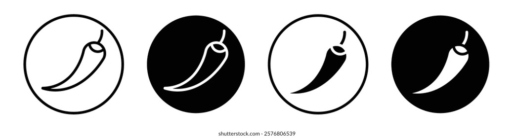 Chilli icons vector pack for web designs