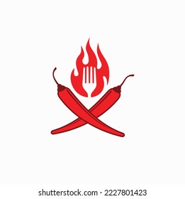 chilli illustration, spicy food icon, vector art.