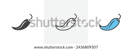 Chilli Isolated Line Icon Style Design. Simple Vector Illustration