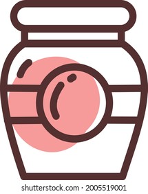 Chilli jam jar, illustration, vector on a white background.