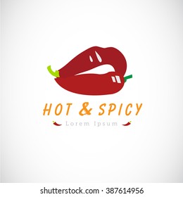 logo de los labios chili. concepto picante y picante - ilustración vectorial