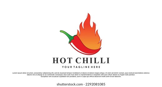 chilli logo design with unique concept Premium Vector