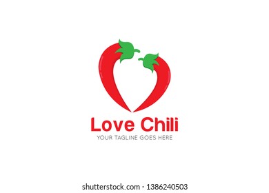 Chilli logo and icon for food label or sticker, vector illustration design template