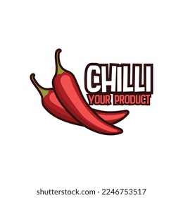 Chilli logo illustration, isolated on white background, suitable for package and logo product
