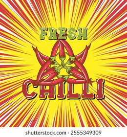 Chilli logo vector graphic illustration on background