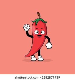 Chilli mascot character with spirit expression vector