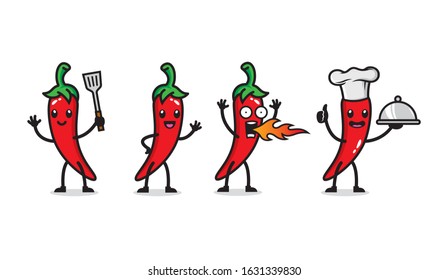 Chilli mascot character vector design