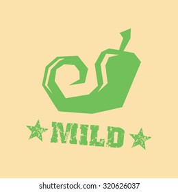 chilli mild, silhouette, vector illustration