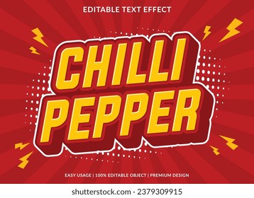 chilli pepper editable text effect template use for business brand and logo