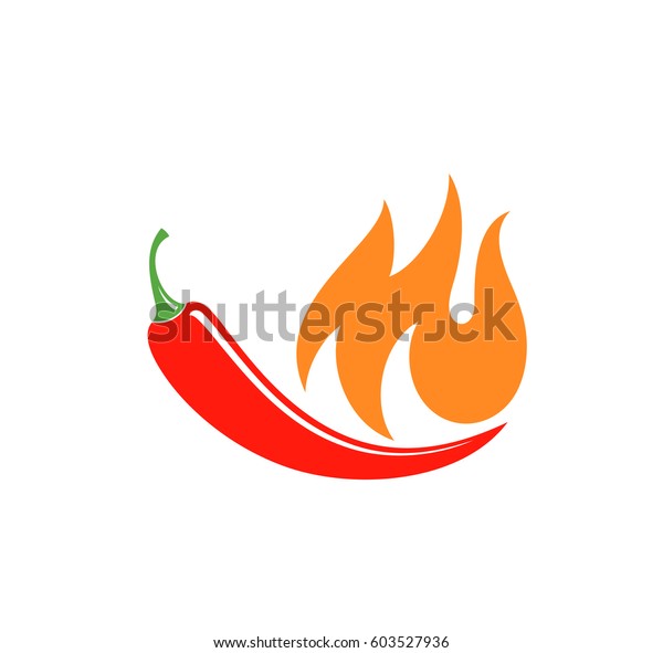 Chilli Pepper Hot Food Logo Red Stock Vector Royalty Free 603527936