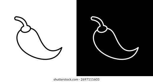 chili pimenta ícone arte Ilustrações. ícones de linha premium
