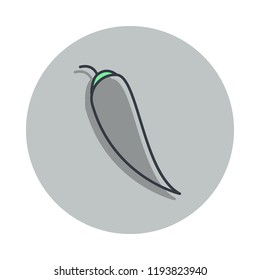 chilli pepper icon in badge style. One of web collection icon can be used for UI, UX