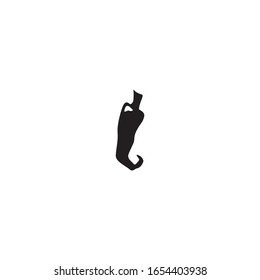 chilli pepper icon - black vector illustration