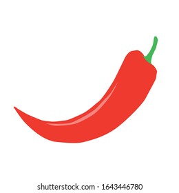 Chilli pepper icon. Flat illustration of chilli pepper vector icon isolated on white background.