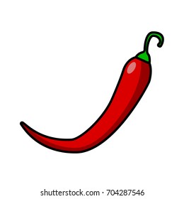 Chilli Pepper Icon Isolate