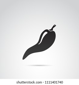 Chilli pepper icon isolated on white background. Vector art.