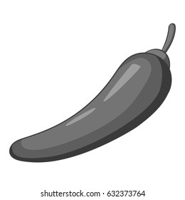 Chilli pepper icon in monochrome style isolated on white background vector illustration