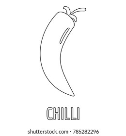 Chilli pepper icon. Outline illustration of chilli pepper vector icon for web