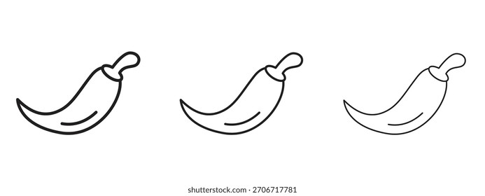 chilli pepper icon with outline style, vector illustration designs